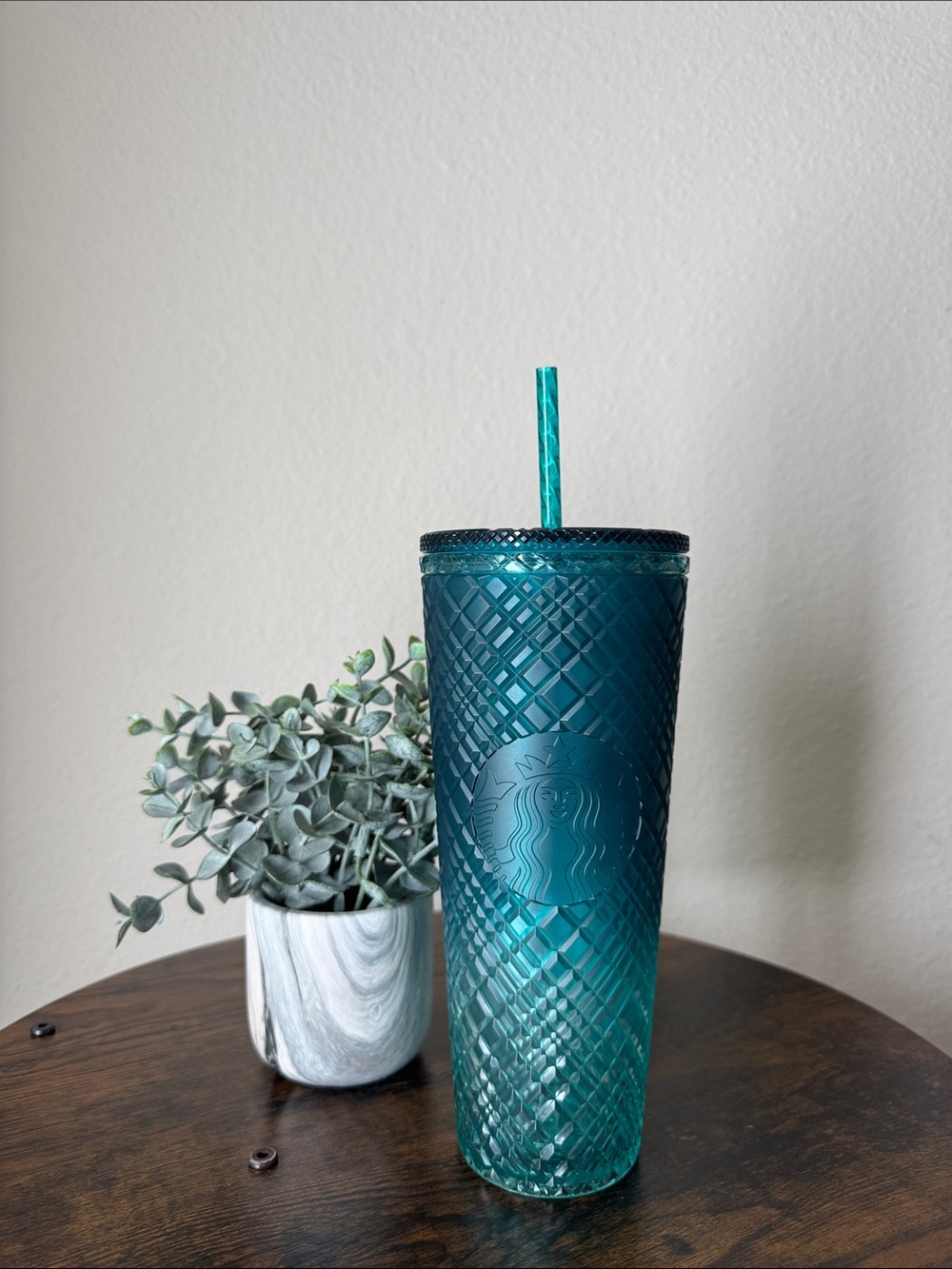 Starbucks 2023 Spring Teal Jeweled Gradient Ombré Cold Cup Tumbler